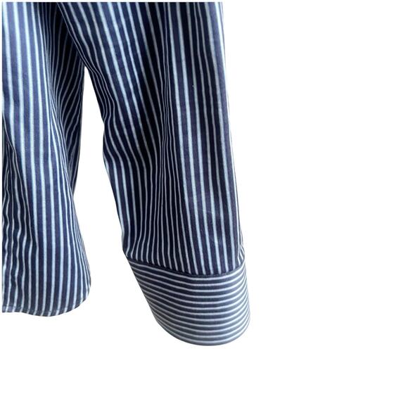 Ted Baker Endurance Blue Stripe French Cuff Superfine Cotton Dress Shirt 17.5 - Picture 6 of 11